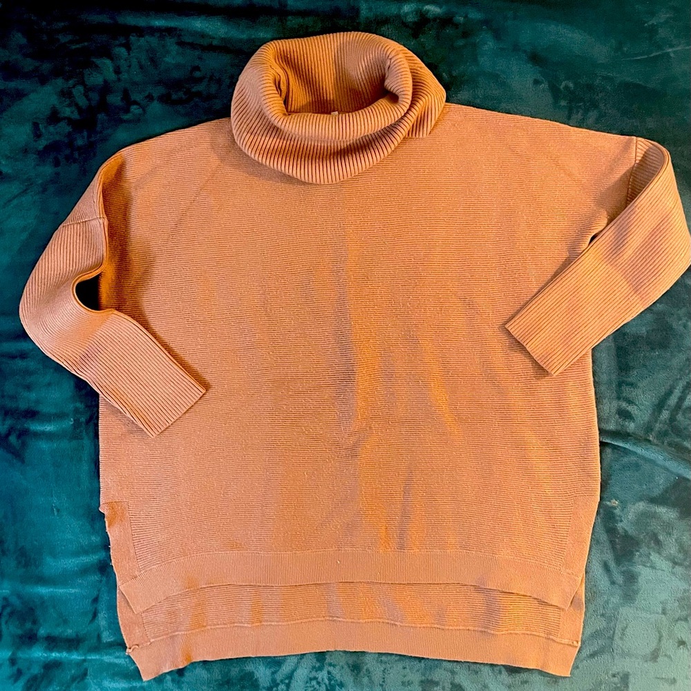 LILLUSORY Turtleneck Oversized Sweater Women Tunic Split Hem Tunic Sz XL